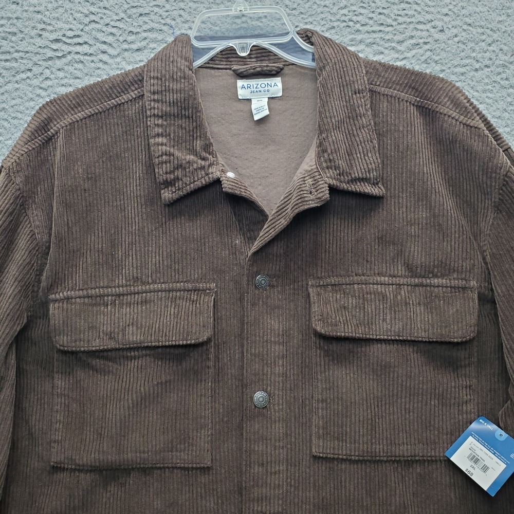 Arizona Shirt Jacket Mens 2XL‎ Brown Corduroy Mountain Trail Collar Button Front - Picture 6 of 12